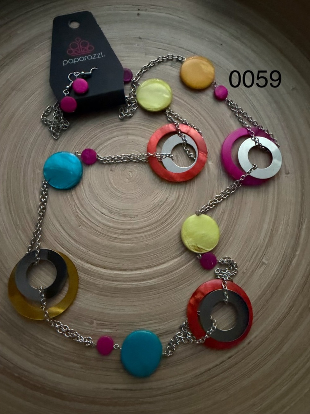 0059 Paparazzi Colorplay Multi-Color Statement Necklace and Earring Set